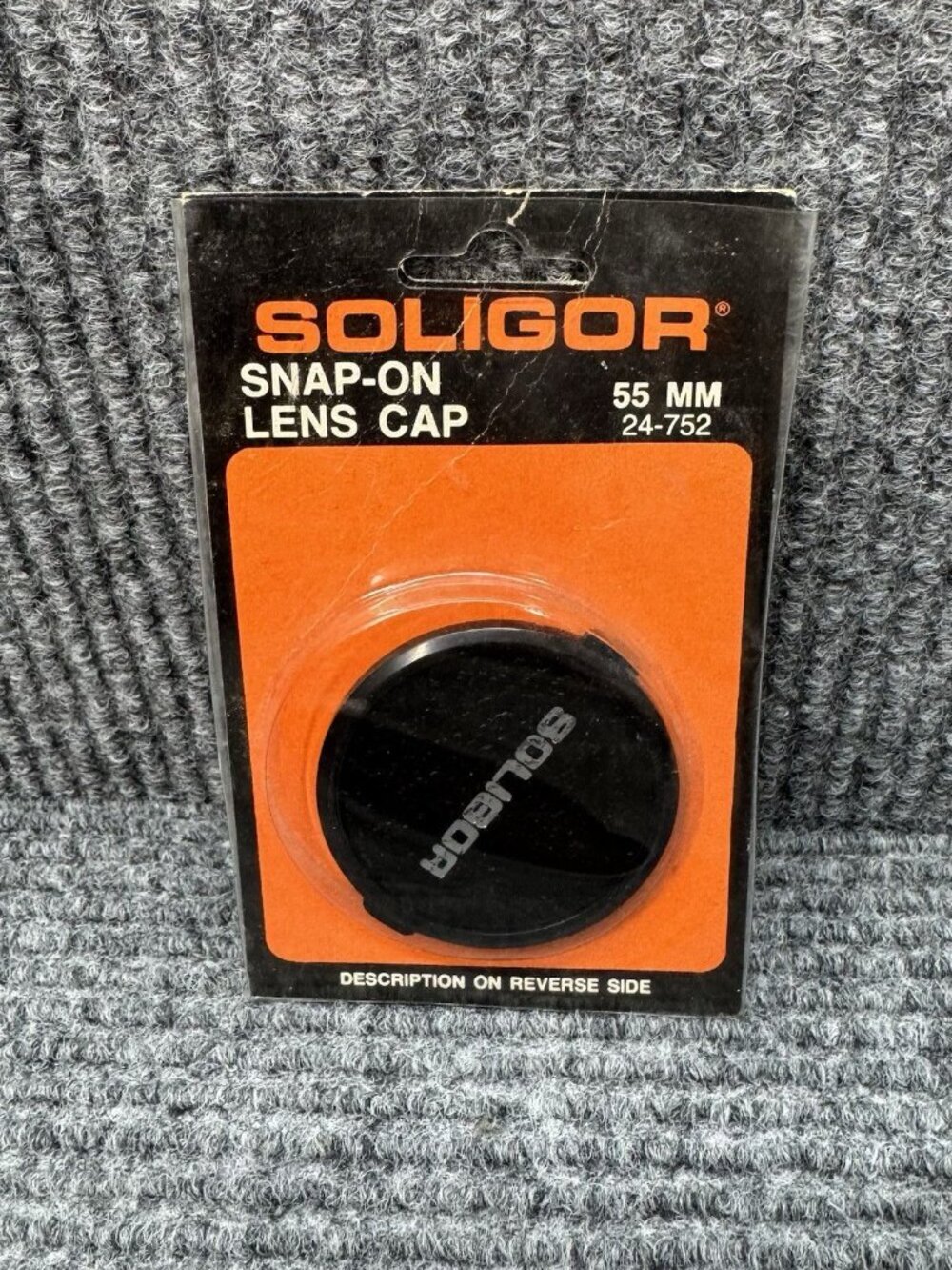 Soligor 55MM Snap-on Lens Cap Black Plastic Made In Korea Vintage New Old Stock